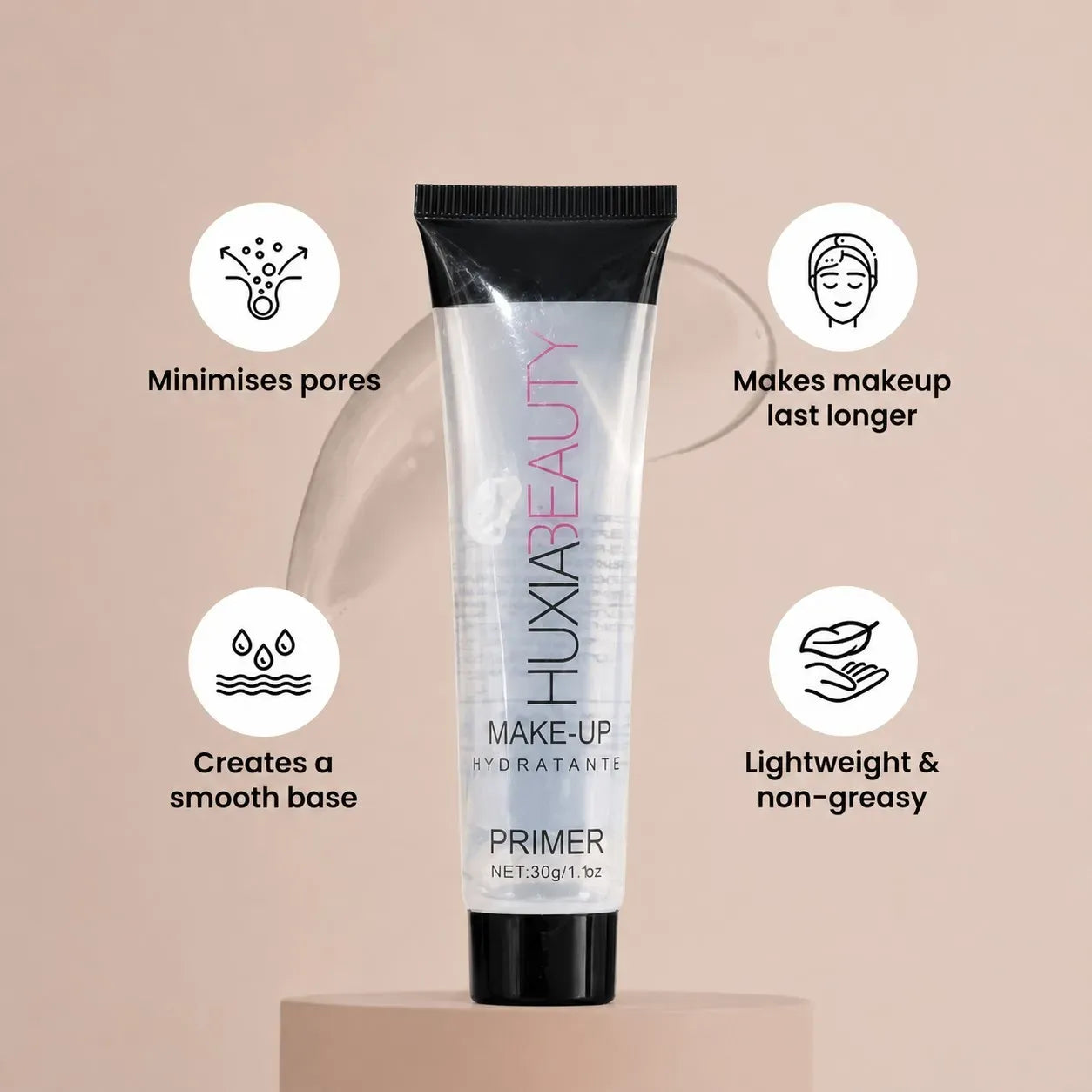 Huxia Beauty Hydrating Oil Control Face Primer 36H Waterproof Long Lasting for All Skin Types Makeup Primer