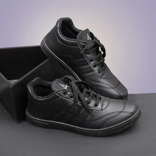 Black Lace Up School Shoes for Boys & Girls - School Shoes Sneakers for Boys & Girls - 4 Years to 15 Years Boys & Girls School Shoes - AMERICAN SHOES