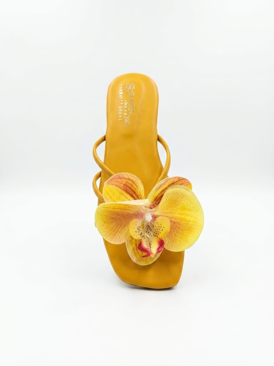 Beautiful Artificial Flower Flats for Women - Lightweight Outdoor Casual Chappal & Sandals - New Fashion Collection
