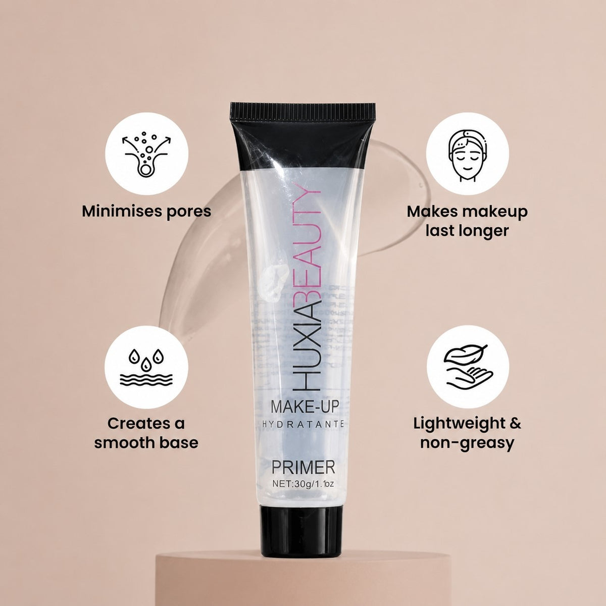 Huxia Beauty Hydrating Oil Control Face Primer 36H Waterproof Long Lasting for All Skin Types Makeup Primer