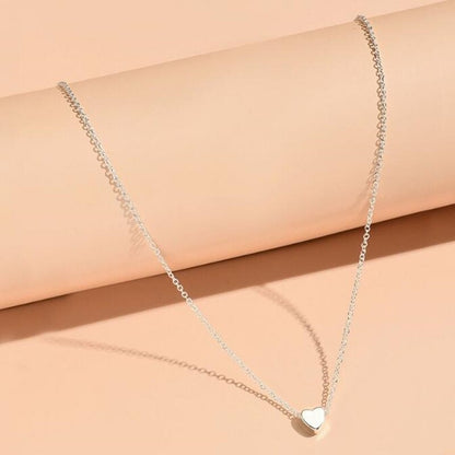 Heart Shape Clavicle Necklace for Girls Summer New Fashion Simple Temperament Alloy Women Accessories