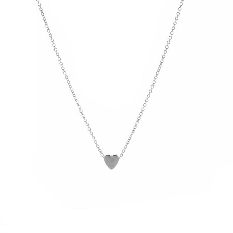 Heart Shape Clavicle Necklace for Girls Summer New Fashion Simple Temperament Alloy Women Accessories