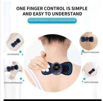 Neck Rechargeable Massager Electric Neck Massage EMS Cervical Vertebra Massage Patch for Muscle Pain Relief Electric EMS Body Massager Mat/Pad - Neck & Back Therapy/Reflexology Pain Foot Massager - Electric Muscle Sti mulation Improve Blood Circulation