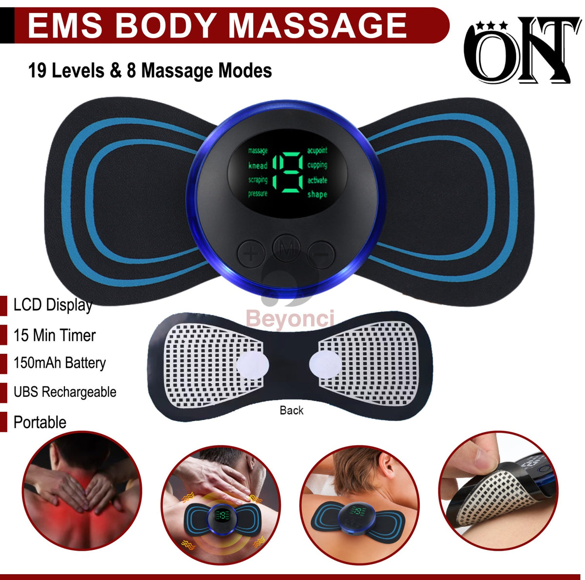 Neck Rechargeable Massager Electric Neck Massage EMS Cervical Vertebra Massage Patch for Muscle Pain Relief Electric EMS Body Massager Mat/Pad - Neck & Back Therapy/Reflexology Pain Foot Massager - Electric Muscle Sti mulation Improve Blood Circulation