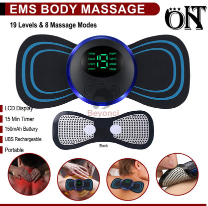 Neck Rechargeable Massager Electric Neck Massage EMS Cervical Vertebra Massage Patch for Muscle Pain Relief Electric EMS Body Massager Mat/Pad - Neck & Back Therapy/Reflexology Pain Foot Massager - Electric Muscle Sti mulation Improve Blood Circulation