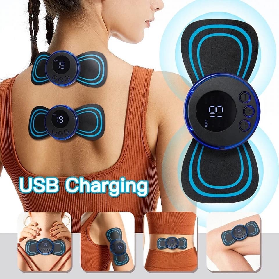 Neck Rechargeable Massager Electric Neck Massage EMS Cervical Vertebra Massage Patch for Muscle Pain Relief Electric EMS Body Massager Mat/Pad - Neck & Back Therapy/Reflexology Pain Foot Massager - Electric Muscle Sti mulation Improve Blood Circulation