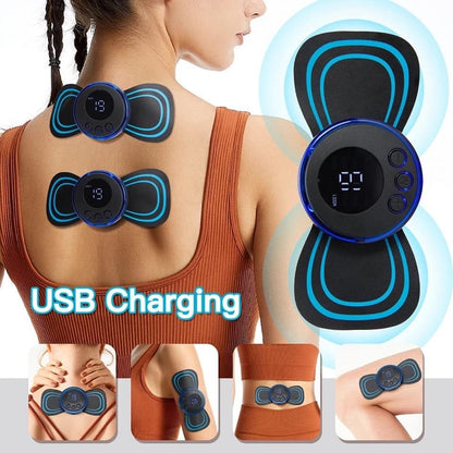 Neck Rechargeable Massager Electric Neck Massage EMS Cervical Vertebra Massage Patch for Muscle Pain Relief Electric EMS Body Massager Mat/Pad - Neck & Back Therapy/Reflexology Pain Foot Massager - Electric Muscle Sti mulation Improve Blood Circulation